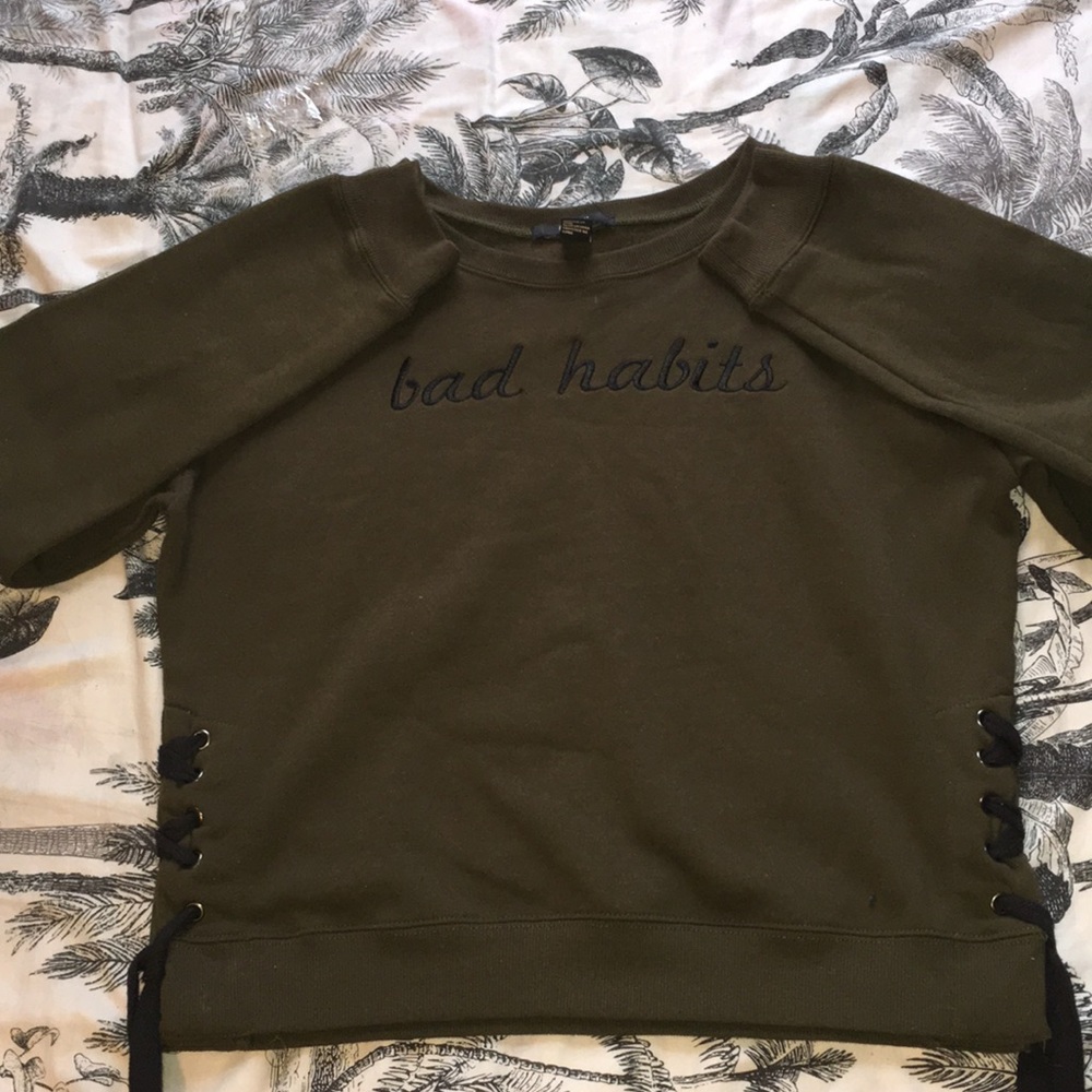 Dark green long sleeved hoodie